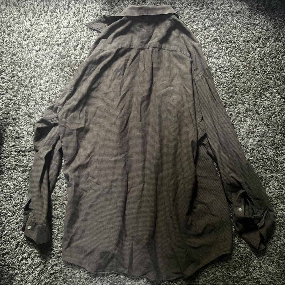 Perry Ellis Portfolio Brown Button Up - Picture 8 of 9
